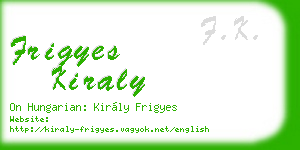 frigyes kiraly business card