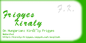 frigyes kiraly business card